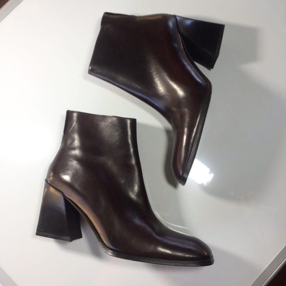 Via Spiga Chocolate Brown Heeled Leather Boots 7.5